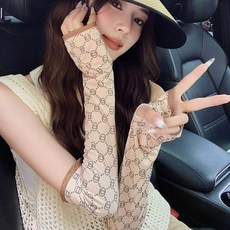 D화이트 팔토시 캐주얼 골프 여성 고급 G화이트 자외선차단 UWC61B34