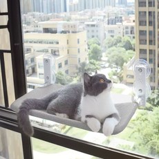 고양이해먹 - 접을 수 있는 고양이 윈도우 해먹, 베이지, 1개