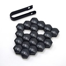 17mm19mm21mm 20Pcs 자동차 바퀴 너트 캡 보호 커버 캡 자동 허브 나사 커버 검은 자동차 타이어 볼트 너트 캡 타이어 장식, Gray 20pcs, 17mm