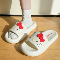 파티굿즈 헬로 키티 슬리퍼 학교 실내 거실 어린이집 유치원, 1개, 레드