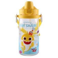 아이조움 핑크퐁 아기상어 심플 어깨끈달린 빨대 물통 + 리필 빨대 1p, 혼합색상, 350ml, 1세트