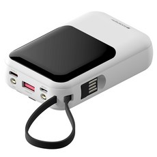 구스페리 PD 22.5W 고속충전 일체형 미니 보조배터리 10000mAh, 화이트, GG1260100