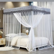 유럽풍 침대텐트 사각 텐트 수면 침대 모기장 공주, 그레이1.2x2x2m