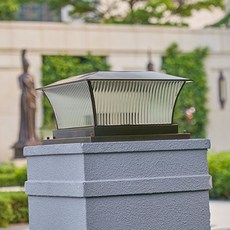 柱頭燈 庭院燈 門柱燈 太陽能 全銅 戶外圍墻燈 別墅大門柱燈, 古銅色,50cm太陽能款遙控四色