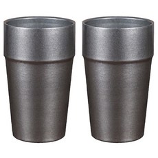 SoBuy 빈티지 스테인리스 304 더블월 물컵 550ml, 그레이 스텝, 2개