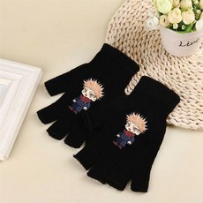 [臺灣出貨] 咒術回戰動漫半指手套虎杖悠仁伏黑惠釘崎野薔薇保暖秋冬季學生款, 1個, 1