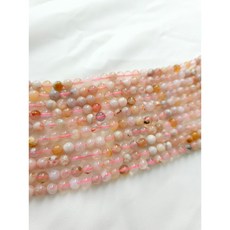 A벚꽃마노 플라워아게이트 반줄 원석 재료, 6mm(30개), 30개