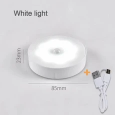 모션 센서 LED 밤 빛 USB 충전식 램프 부엌 캐비닛 옷장 계단 무선, 04 1PC, 02 White light Switch