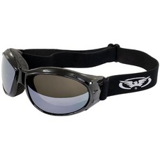 Global Vision Red 레드 Baron 오토바이 바이커 에비에이터 더트 바이크 고글 블랙 패딩 프레임 미러 렌즈 포함플래시 미러. 135319, Flash Mirror, 1개