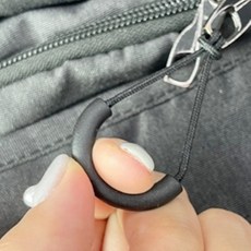 검정 지퍼고리밴드 가방손잡이연장 배낭스트랩 U형슬라이더끈 점퍼필통수선재 65MM 5개