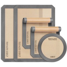 실리콘 베이킹 매트 - Sopito 플래티넘 시트 라이너 논스틱 안전 재사용 가능 하프 사이즈 트레이 및 쿼터 트레이용 5개 세트 9인치 피자 팬 그레이, Gray