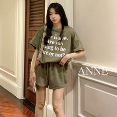 Anne 運動短袖T恤短褲兩件套