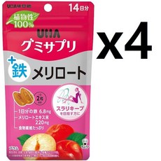 UHA 구미 사프리 철 + 메릴로트 14 일분 (28 알) 매실 맛 x4개