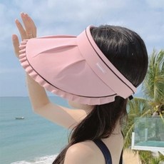 프릴리즈 크로스백 썬캡 여름 와이드 챙 모자 핑크aja3+2aiO