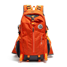 FEGER 40L 輕盈防潑水尼龍登山背包, 桔色