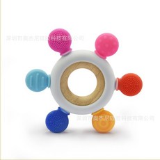 六指牙膠磨牙棒, 套環刷子船舵牙膠3, 1套, 如圖