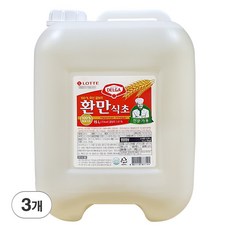 롯데 환만식초 업소용 식초 대용량 말통, 3개, 15L