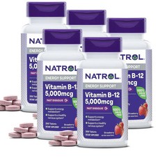 나트롤 비타민 B12 5000mcg 딸기맛 Natrol Vitamin B12 Fast Dissolve, 5개, 200정