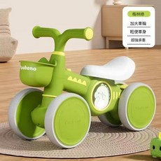 Youbeno 兒童四輪滑行平衡車 1-3歲寶寶入門滑步車, 綠色 無音樂燈光, 1個