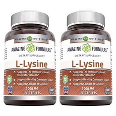 어메이징뉴트리션 포뮬러 L-리신 1000mg 타블렛, 2개, 180정