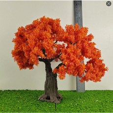 【微景小舖】 微景觀 仿真樹 紅楓大樹/雪飄紅楓樹 鐡絲花樹 多肉植物 苔蘚生態瓶 景觀盆栽 沙盤模型材料 微縮 模型樹, 新款紅楓樹(帶底座)高約15cm, 新款紅楓樹(帶底座)高約15cm