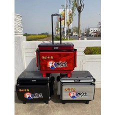 新款硬盖钓鱼拉杆箱 多功能可坐大轮加厚耐磨鱼护包 防水路亚钓虾工具箱, 1個, 黑坑灰色,高款（50*27*50）