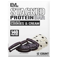 EVLUTIONNUTRITION 蛋白棒 花生醬奶油餅乾口味 12條入, 1個, 780g