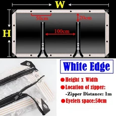 야외 파고라 투명 방수포 지퍼 도어 정원 가제보 방풍 스크린 발코니 창문 천, 06 PVC Band Edge