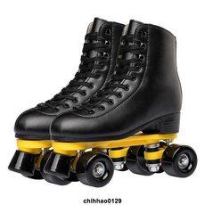 新款白色雙排溜冰鞋青年男女時尚舒適透氣耐穿旱冰鞋四輪輪滑鞋 浮隱—用心幫您甄選, 白色（不閃光）,36, 1個