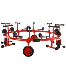 4인용 회전자전거 놀이터 키즈카페 유치원 야외, 1개, 레드 8인 4인승 회전차