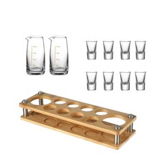 分酒器白酒杯套裝 家用小酒杯, 1個, 【2壺8杯】4號壺+小子彈杯+杯架