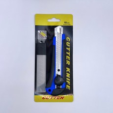 비플러스 대형 커터칼 18mm + 커터칼날 10p A-100 오토락, 블루, 1개