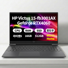 HP 2025 빅터스 15 라이젠9 라이젠 8000 시리즈 지포스 RTX 4060, Mica Silver, 512GB, 16GB, WIN11 Home, 15-fb3001AX