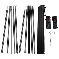 방수포 캠핑 텐트용 텐트 폴 방수포 폴 조절 가능한 헤비 듀티 폴 배낭 하이킹용 텐트 폴 천막 액세서리, 07 186CM with Kits