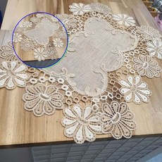 쌍문상회 지금 필요한 레이스테이블보 러너 식당테이블보 테이블 북유럽스타일 사각 레이스 인테리어소품 31872EA, 본상품