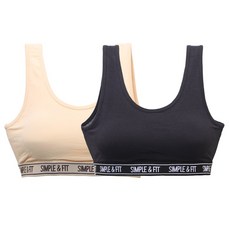모노토노 내추럴코튼 브라일체형 스포츠브라탑 2매/심리스 무시접봉제
