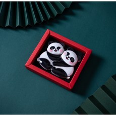 卡通熊貓冰箱貼創意恭喜發財立體麻將磁性貼品裝飾磁力貼陶瓷冰箱貼冰箱磁鐵可愛磁鐵吸鐵白板貼黑板貼居家裝飾, 愛的抱抱熊貓禮盒