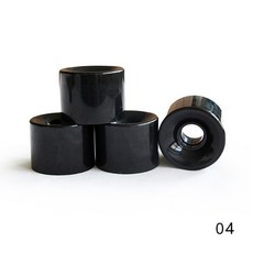 스케이트보드 바퀴 휠 교체용 4pcs pu 65x45mm 베어링없는 고강도 롱보드 가능, 단색-검정, 4개