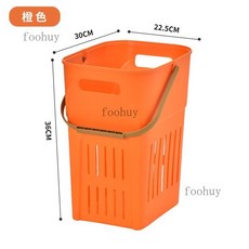 台灣出貨髒衣籃 髒衣服收納筐 手提式髒衣簍 洗澡籃子 浴室衛生間洗衣簍 衣物收納神器, 橙色-窄高款1個裝