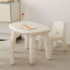 방방 인테리어 책상 방 꾸미기 감성 조약돌 테이블 의자 보석 세트, 테이블-화이트