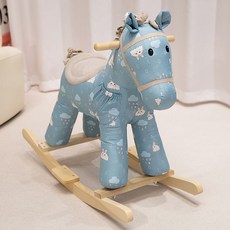 흔들목마 리틀타익스 말타기 체크무늬 흔들말 장난감, 작은 말 모모 워시프리+동요