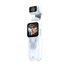 휴대용 4K 브이로그 카메라 (짐벌 안정화 및 WiFi 기능 탑재 스포츠 여행용), 04 White (without TF ca