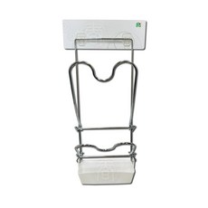 愛家捷 家而適 壁掛式鍋蓋放置架2975 1入 大小鍋蓋 獨立放置 附集水盤 無痕不留殘膠 適用免鑽孔鑽洞牆壁快速安裝, 1個