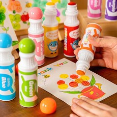 MHS 유아 도트 물감 12색 찍기 놀이 어린이 색칠 점묘화