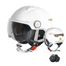 JODDA 오토바이 헬멧 3C 헬멧 안전모 자외선 차단 아동, 이중/짧다/흰색