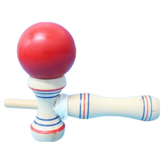 益智托馬劍玉日月球技巧球競技 (木材) 益智童玩 - 訓練手眼協調, 紅色，白色，藍色, 1個