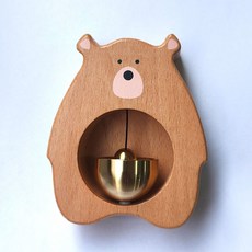 實木質入戶多巴胺風鈴商鋪開門鈴風鈴提醒鈴鐺玄關禮品, 櫸木小熊(磁吸)