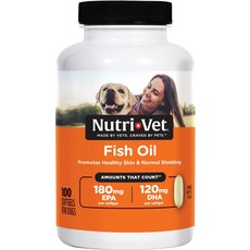 망설이면 금방품절되요 Nutri-Vet 강아지용 생선 오일 보충제 오메가 3 강아지용 생선 오일 반려동물 용품 반려동물 비타민 및 보충제 EPA DHA 포뮬러 강아지 비