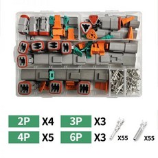 도이치 DT 시리즈 방수 와이어 커넥터 키트 핀 박스 포함 자동차 밀폐형 플러그 DT06-2 3 4 6S DT04-2 6P 250 개, 없음