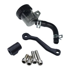 機車直推煞車油杯 摩托車改裝上泵油壺, 透明黑油杯(附油管+支架), 1個